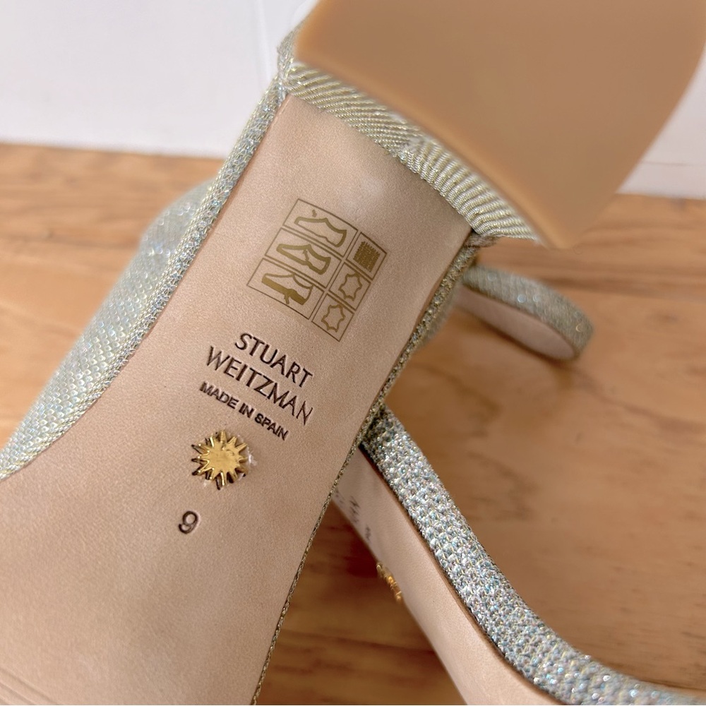 Stuart Weitzman Nib Silver Metallic Nudistcurve B… - image 8